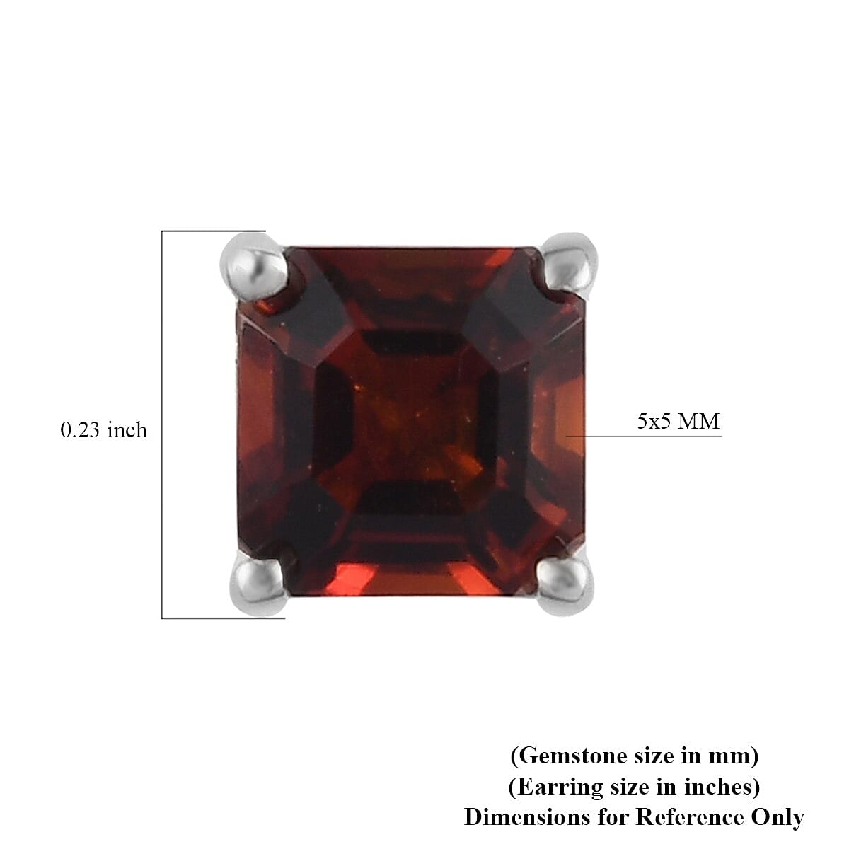 Brazilian Cherry Citrine Solitaire Stud Earrings in Platinum Over Sterling Silver 1.15 ctw