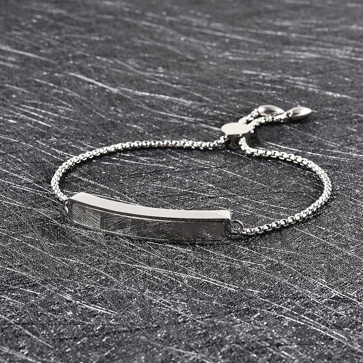 Marvelous Meteorite Bolo Bar Bracelet in Stainless Steel image number 1
