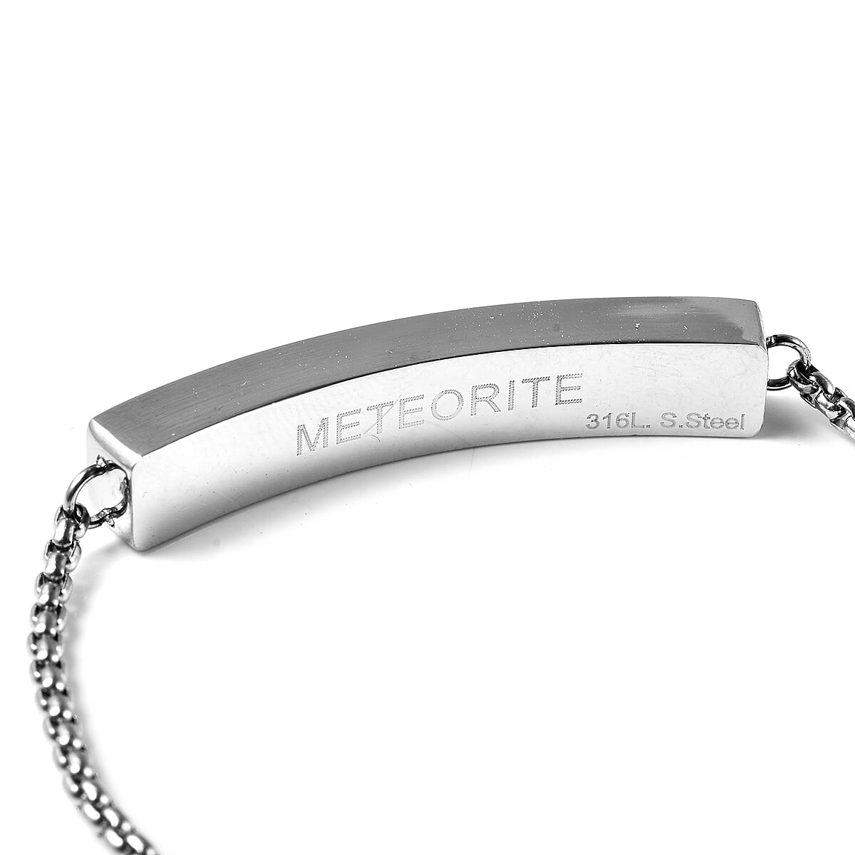 Marvelous Meteorite Bolo Bar Bracelet in Stainless Steel image number 3