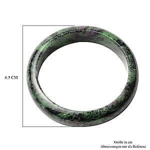 Ruby Zoisite Bangle 224.50 ctw Bracelet in Silvertone (7.50 In)