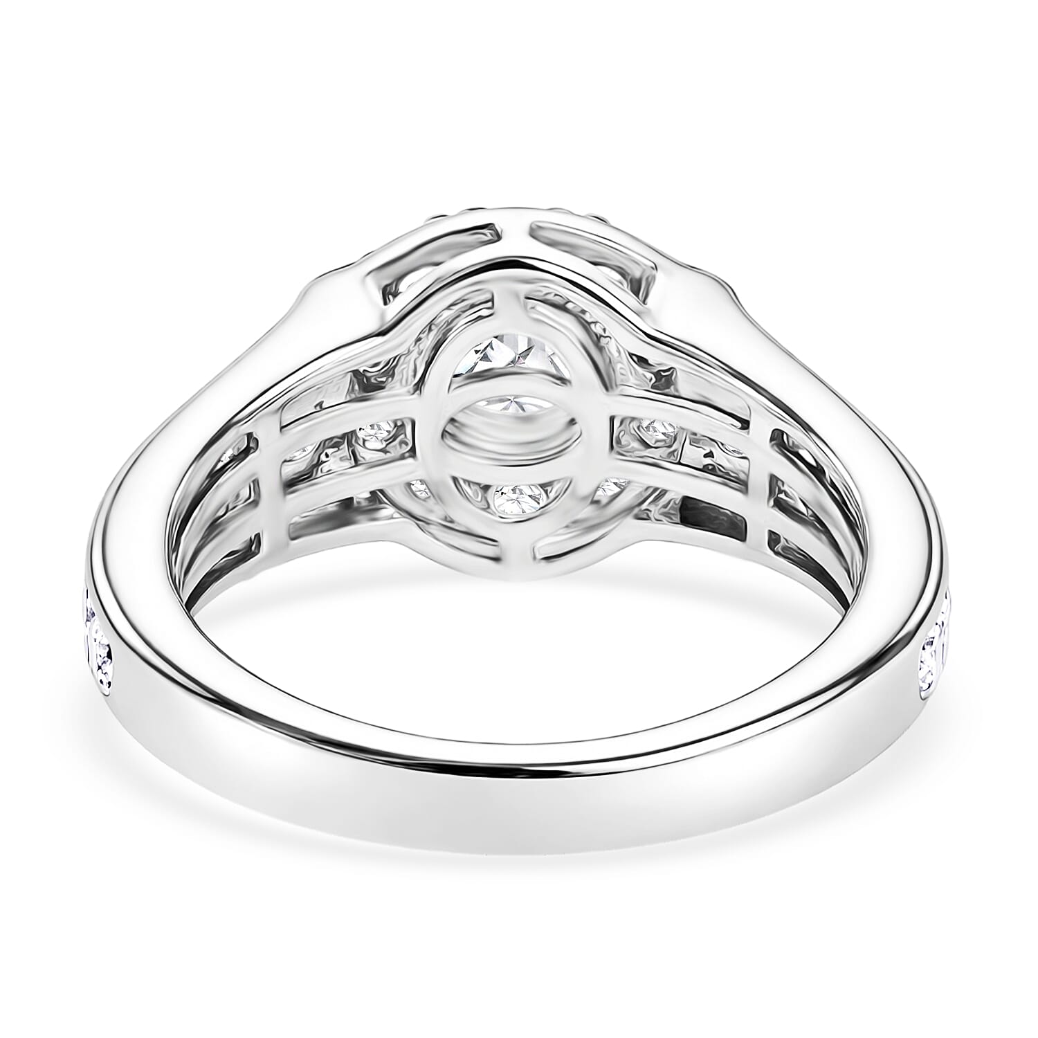 J Francis Zirconia by Swarovski 3.50 ctw Ring in Platinum Over Sterling Silver (Size 5.5)