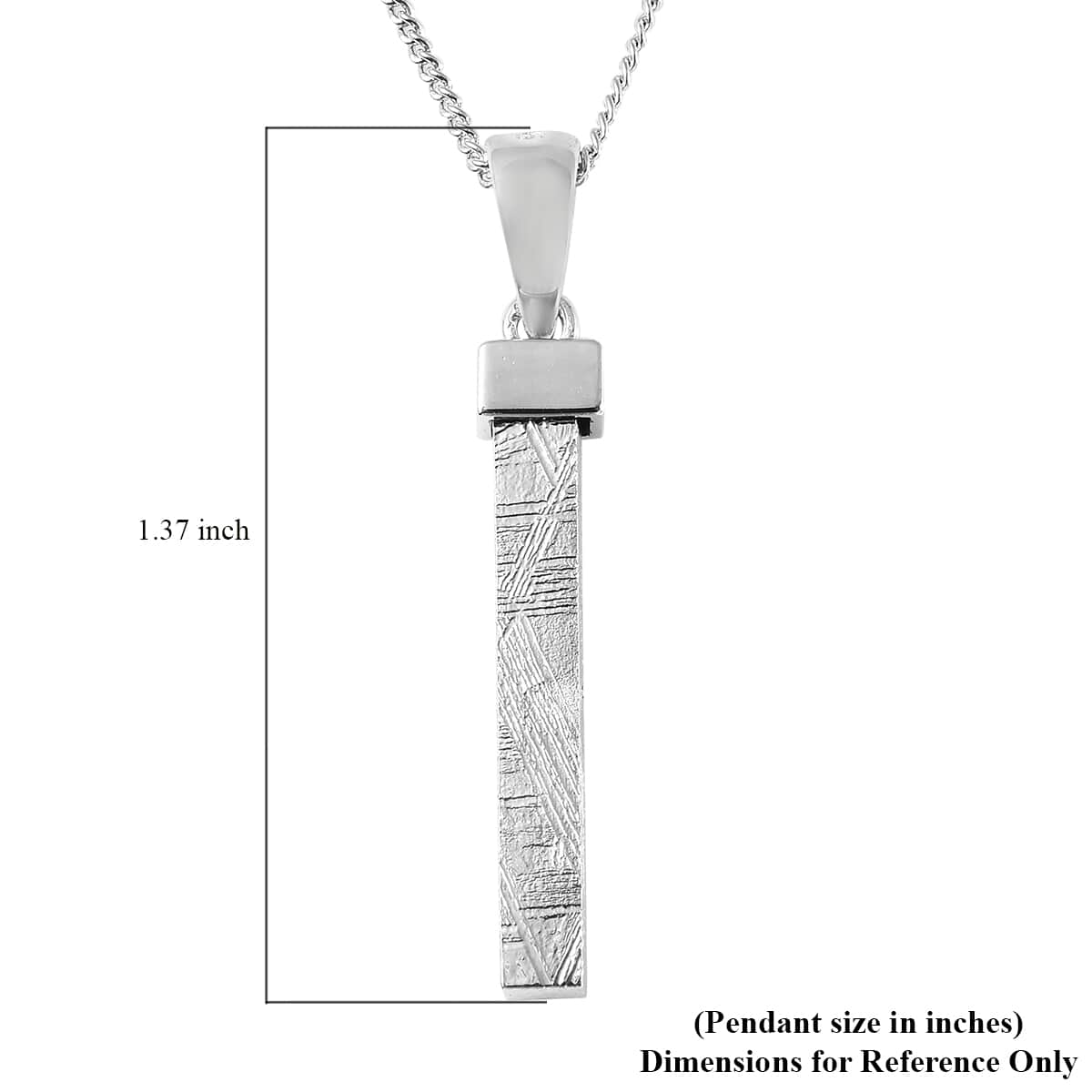 Marvelous Meteorite Pendant Necklace 18 Inches in Rhodium Over Sterling Silver image number 3