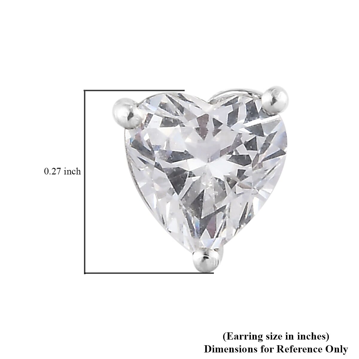 Lustro Stella Made with Finest CZ Solitaire Stud Earrings in Platinum Over Sterling Silver 2.85 ctw