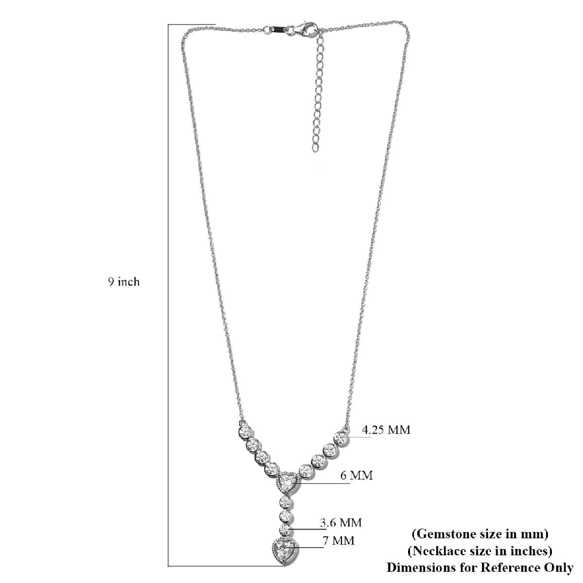 Lustro Stella Made with Finest CZ Fancy Necklace 18 Inches in Platinum Over Sterling Silver 8.70 ctw image number 5
