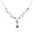 Jardin Collection Purple Edison Pearl and Multi Gemstone Enameled Necklace 18 Inches in Rhodium Over Sterling Silver image number 0
