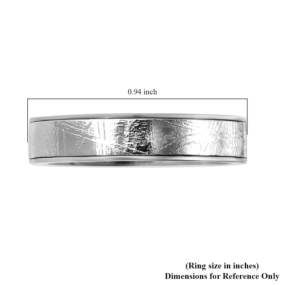 Marvelous Meteorite Band Ring in Titanium image number 5