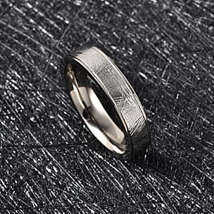 Marvelous Meteorite Band Ring in Titanium (Size 6.0) 10.70 ctw