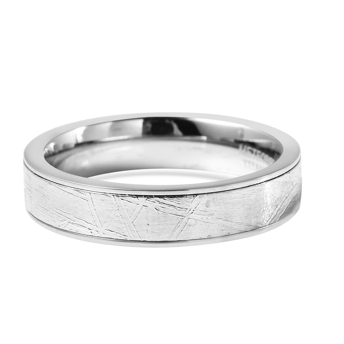 Marvelous Meteorite Band Ring in Titanium (Size 6.0) 10.70 ctw image number 4