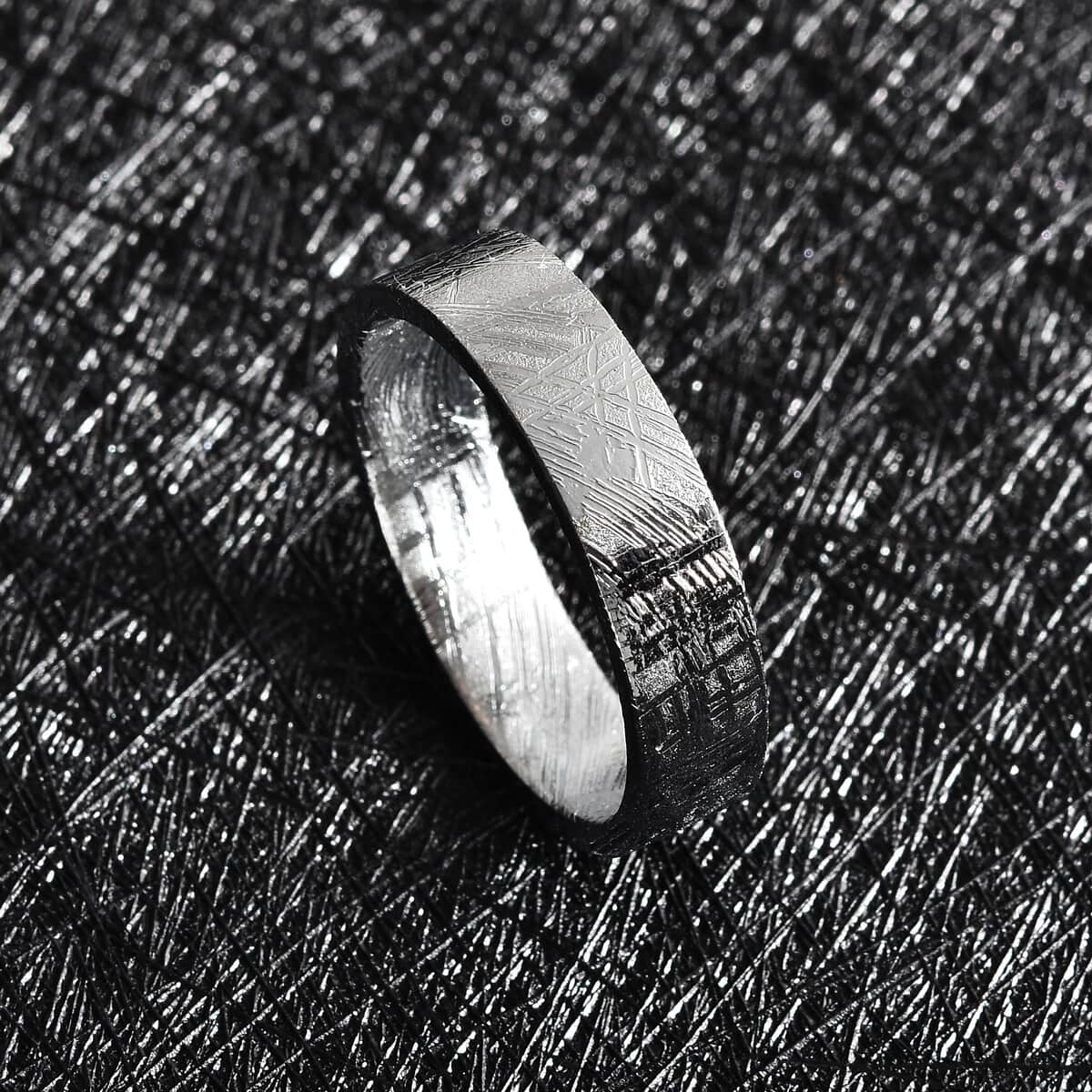 Marvelous Meteorite Flat Band Ring (Size 6) image number 1