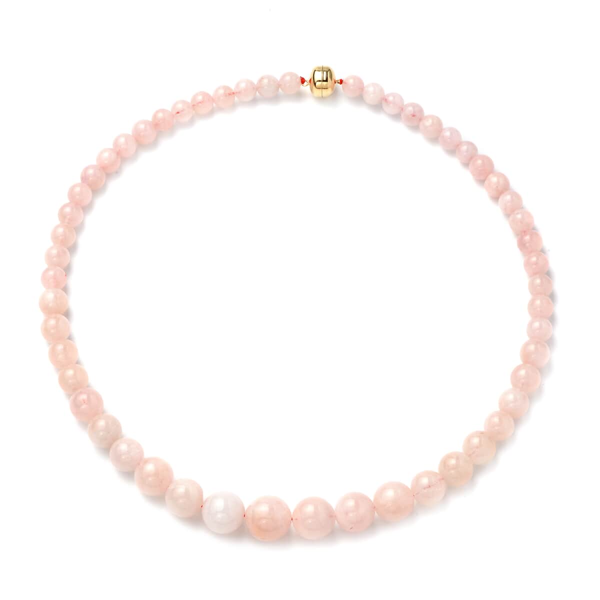 Luxoro 10K Yellow Gold Pink Morganite Beaded Necklace 18 Inches 274.00 ctw image number 0