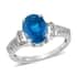 Malgache Neon Apatite and Natural White Zircon Ring in Platinum Over Sterling Silver (Size 10.0) 2.25 ctw image number 0