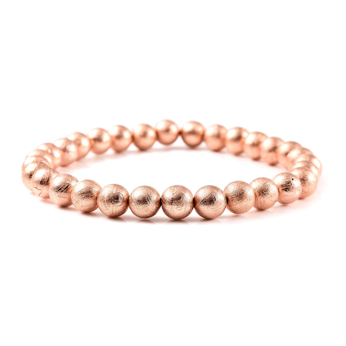 Rose Gold Plating Marvelous Meteorite (Rnd 6 mm) Beaded Stretch Bracelet image number 1