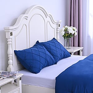 Homesmart Blue Solid Microfiber Quilt and Set of 2 Shams - Queen