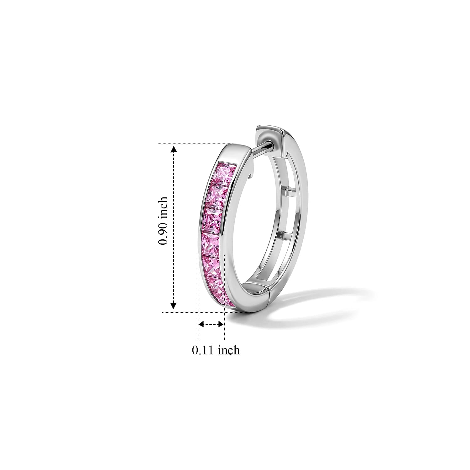 Simulated Pink Diamond Earrings in Platinum Over Sterling Silver
