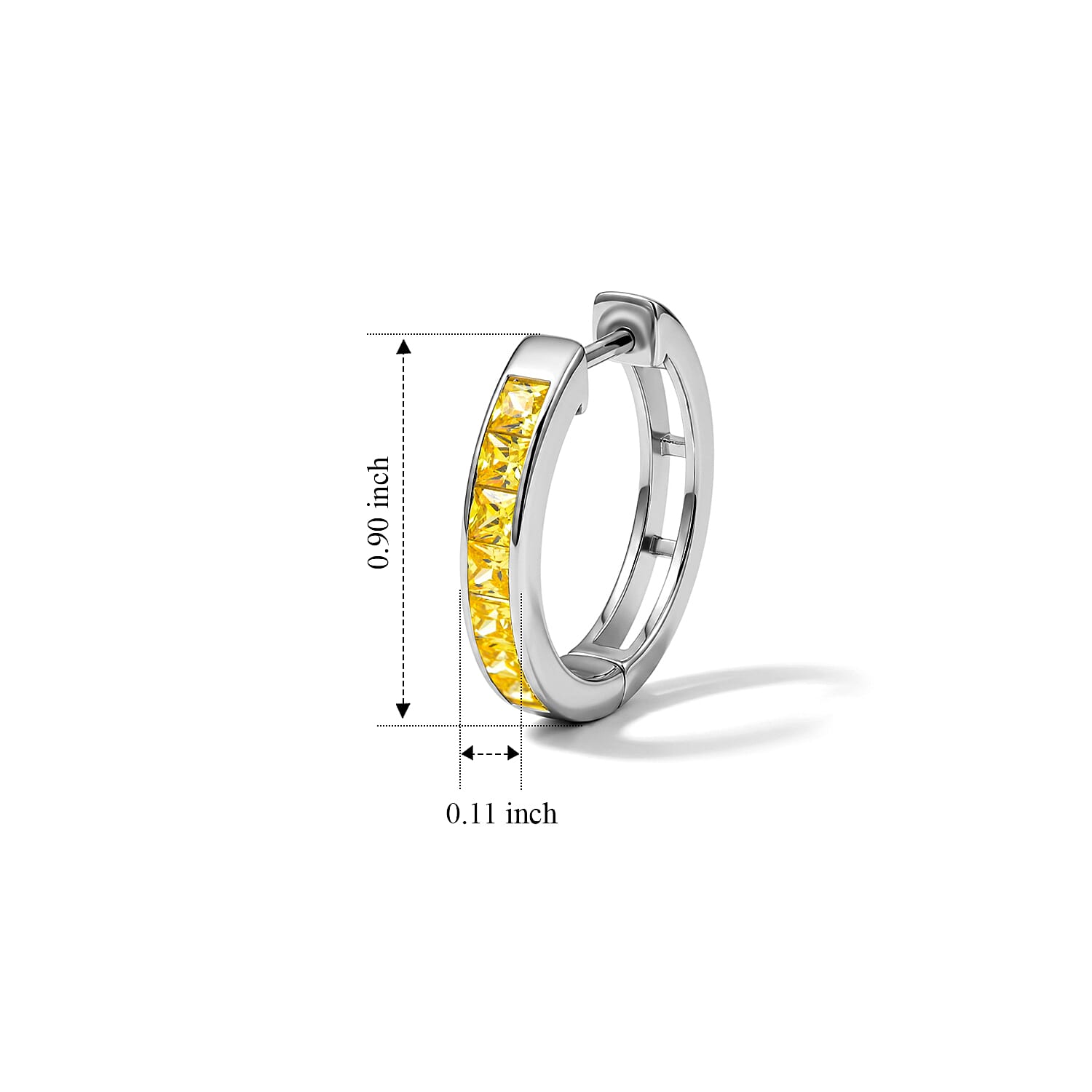 Simulated Yellow Diamond Earrings in Platinum Over Sterling Silver