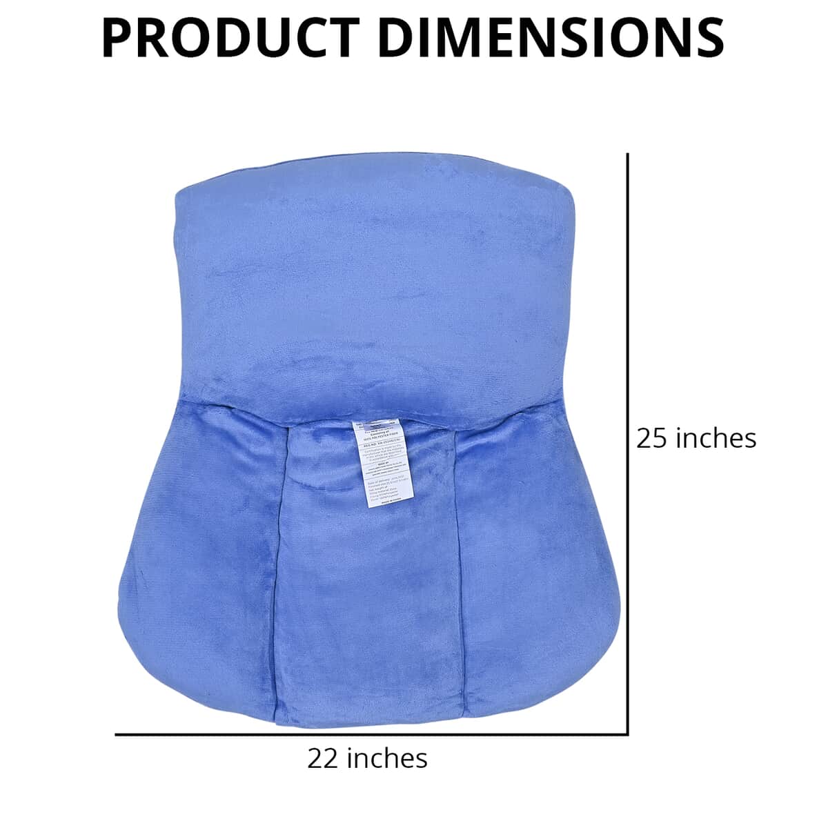 Velvet Soft Back Support Cushion - Light Blue (25"x22"x10'') (Microfiber) image number 3