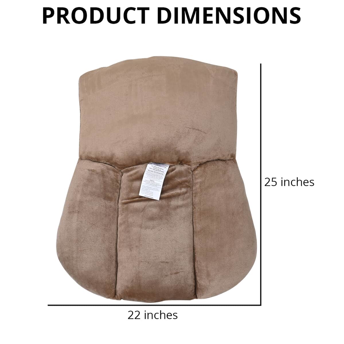 Velvet Soft Back Support Cushion - Brown (Microfiber) image number 3