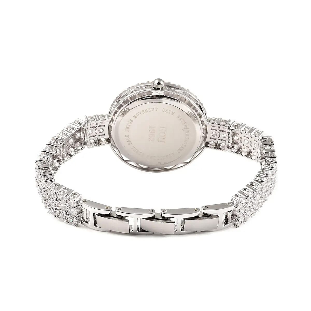 Eon 1962 Swiss Movement White Crystal MOP Dial Watch in Sterling Silver image number 6