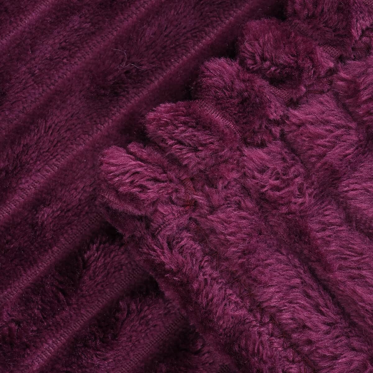 Bordeaux Luxurious Flannel Cord Blanket (59"x79") image number 3