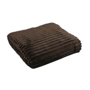 Brown Luxurious Flannel Cord Blanket, Soft Blanket, Bed Throws, Cozy Blanket, Throw Blanket, Flannel Blanket