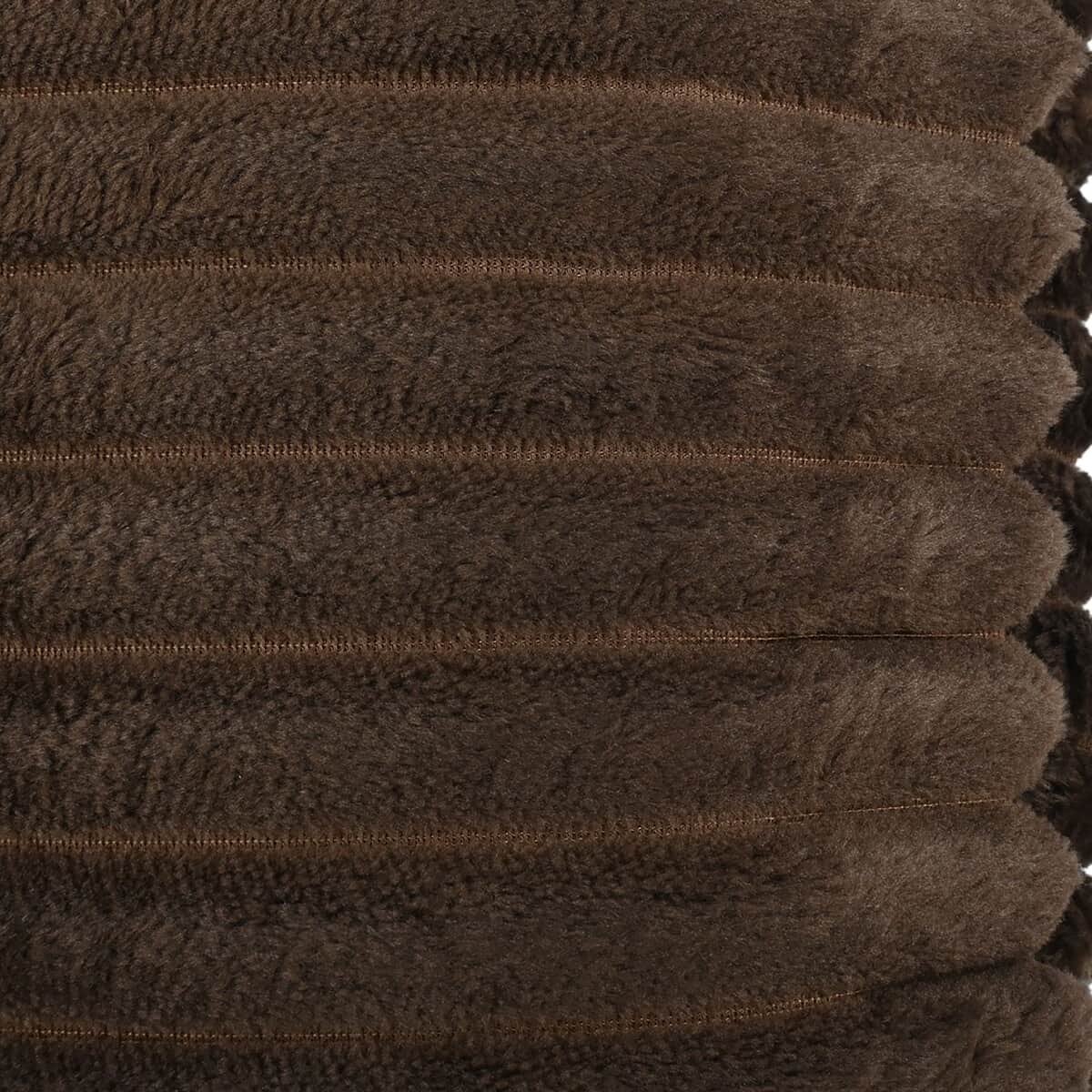 Brown Luxurious Flannel Cord Blanket, Soft Blanket, Bed Throws, Cozy Blanket, Throw Blanket, Flannel Blanket image number 1