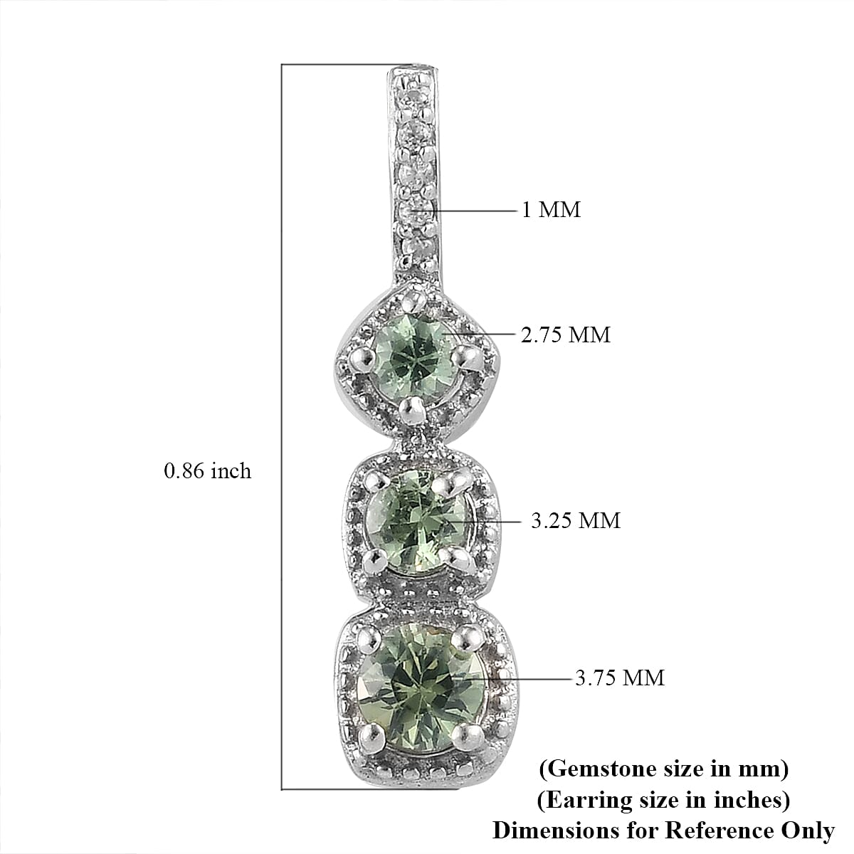 Ambanja Demantoid Garnet and Zircon Dangling Earrings in Platinum Over Sterling Silver 1.30 ctw