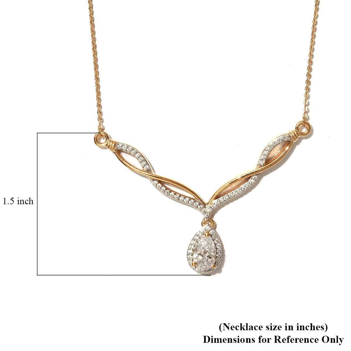LUSTRO STELLA Made with Finest CZ Necklace (18 Inches) in Vermeil Yellow Gold Over Sterling Silver 1.90 ctw image number 5