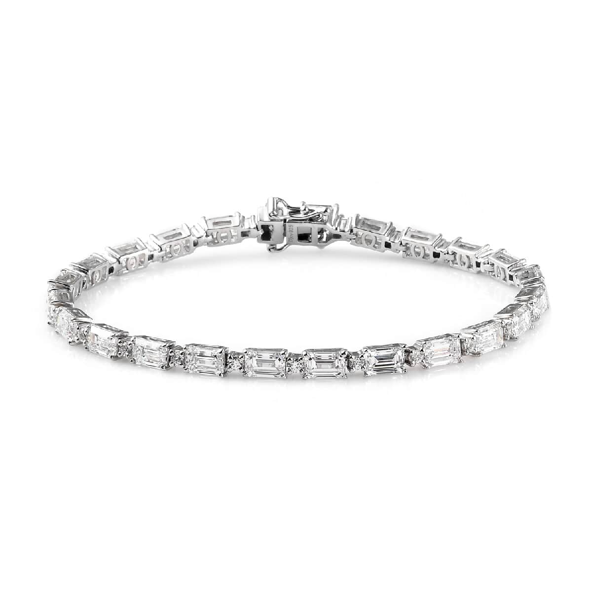 Lustro Stella Made with Finest CZ Bracelet in Platinum Over Sterling Silver (8.00 In) 26.70 ctw image number 0