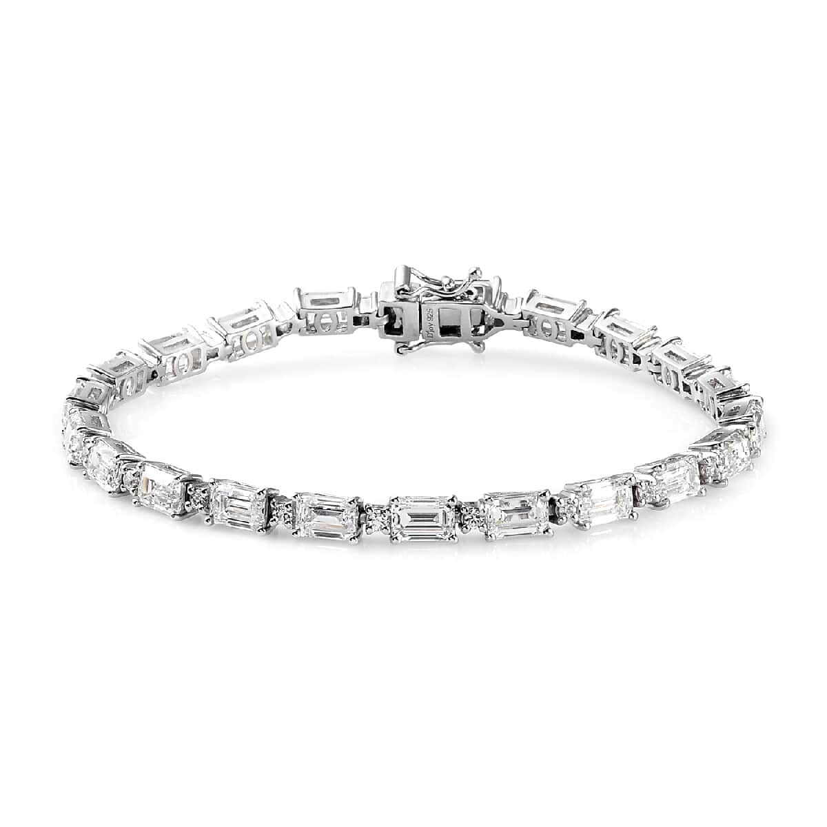 Lustro Stella Made with Finest CZ Bracelet in Platinum Over Sterling Silver (7.25 In) 11.75 Grams 24.35 ctw image number 0