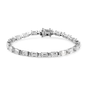 Lustro Stella Made with Finest CZ Bracelet in Platinum Over Sterling Silver (7.25 In) 11.75 Grams 24.35 ctw