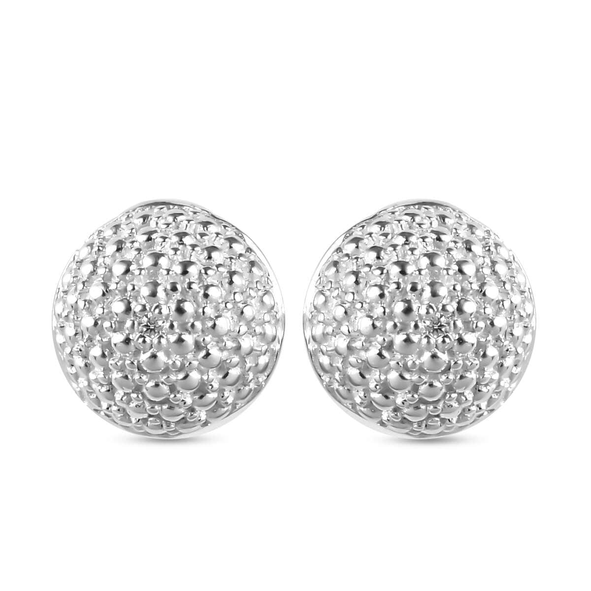 Moissanite Accent Stud Earrings in Sterling Silver image number 0