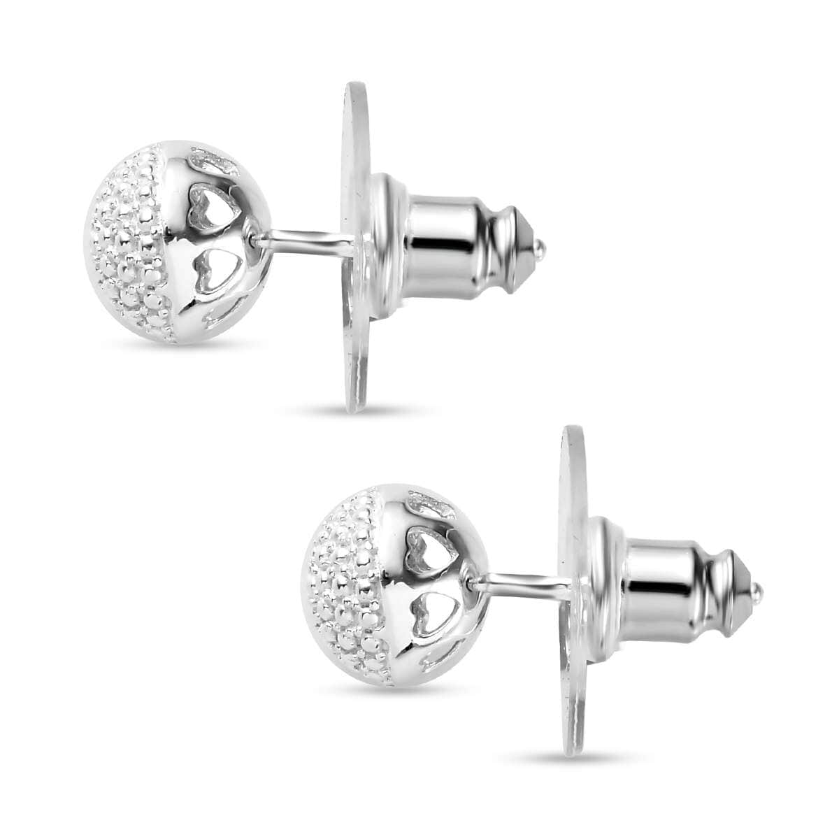 Moissanite Accent Stud Earrings in Sterling Silver image number 3