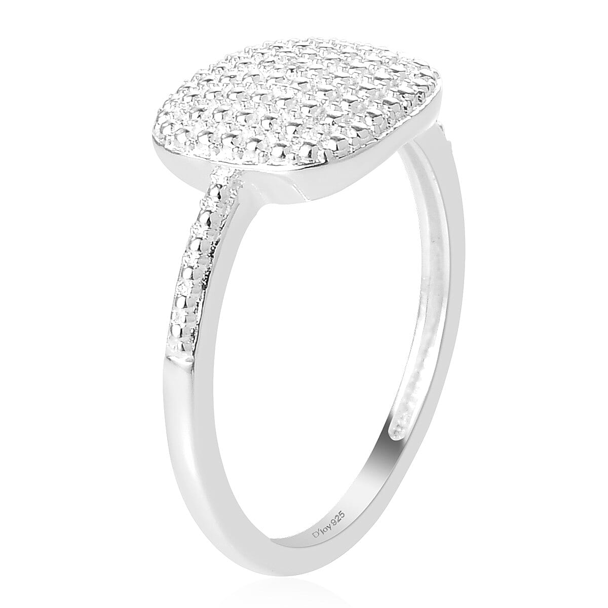 Moissanite Accent Ring in Sterling Silver (Size 7.0) image number 3