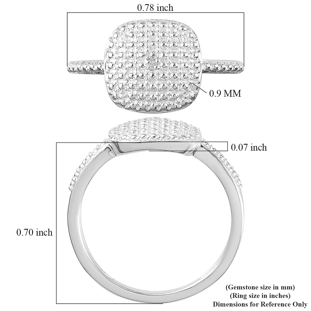 Moissanite Accent Ring in Sterling Silver (Size 7.0) image number 5
