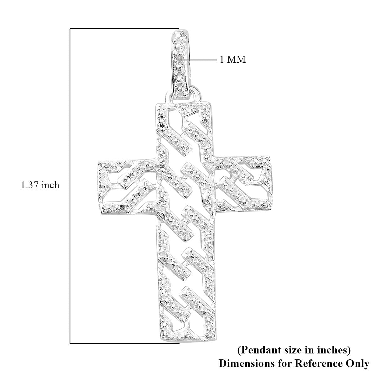Moissanite Accent Cross Pendant in Sterling Silver