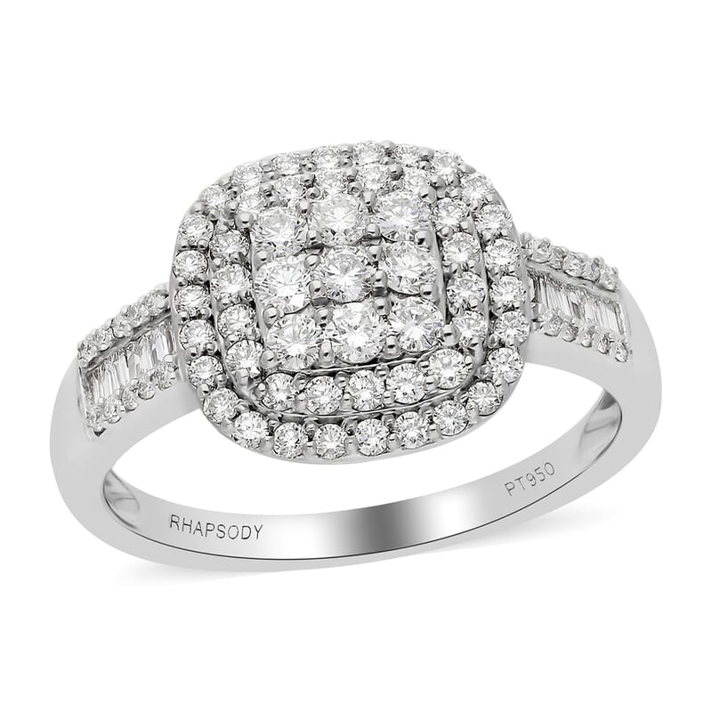 RHAPSODY IGI Certified Diamond E-F VS Ring in 950 Platinum 5.75 Grams 1.00 ctw