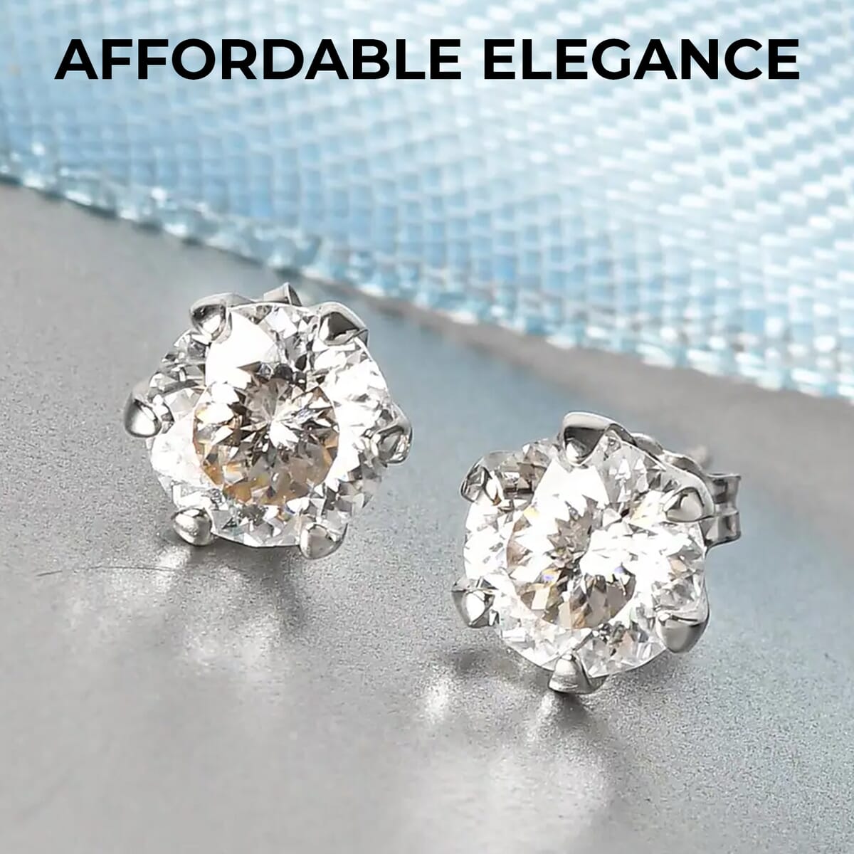 10K White Gold 100 Facet Moissanite Stud Earrings 1.75 ctw image number 1