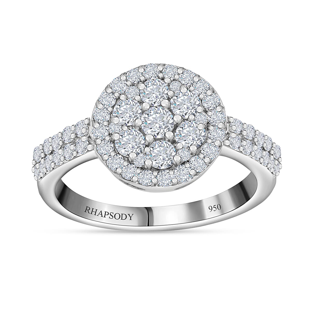 Rhapsody 950 Platinum IGI Certified Diamond Ring (Size 6.0) 5.75 Grams 1.00 ctw
