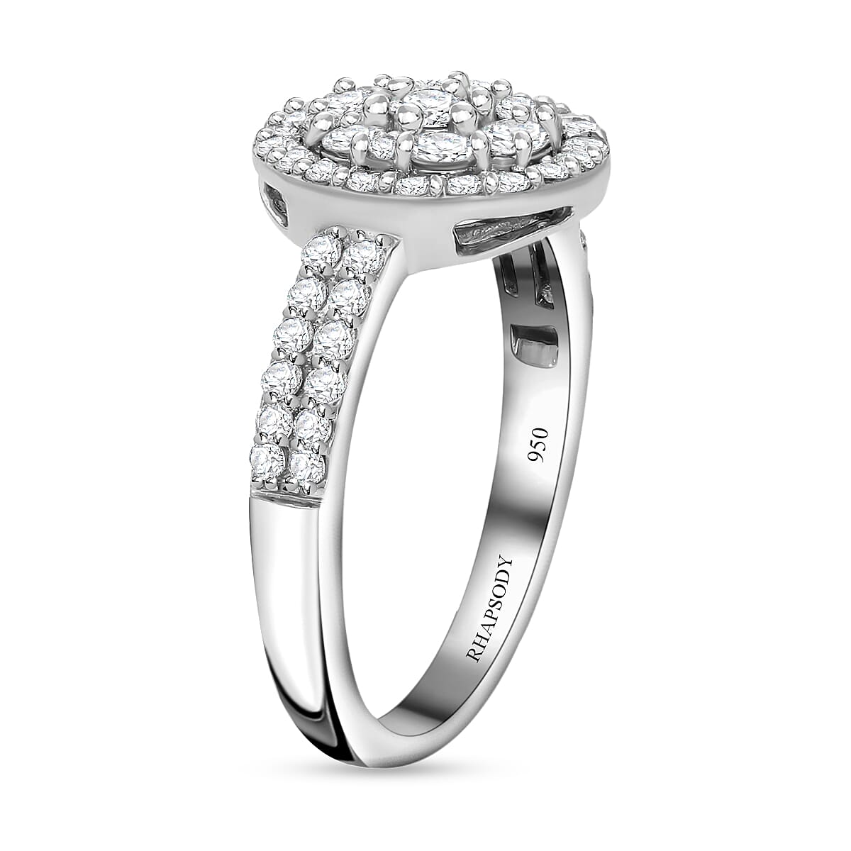 Rhapsody 950 Platinum IGI Certified Diamond Ring (Size 6.0) 5.75 Grams 1.00 ctw