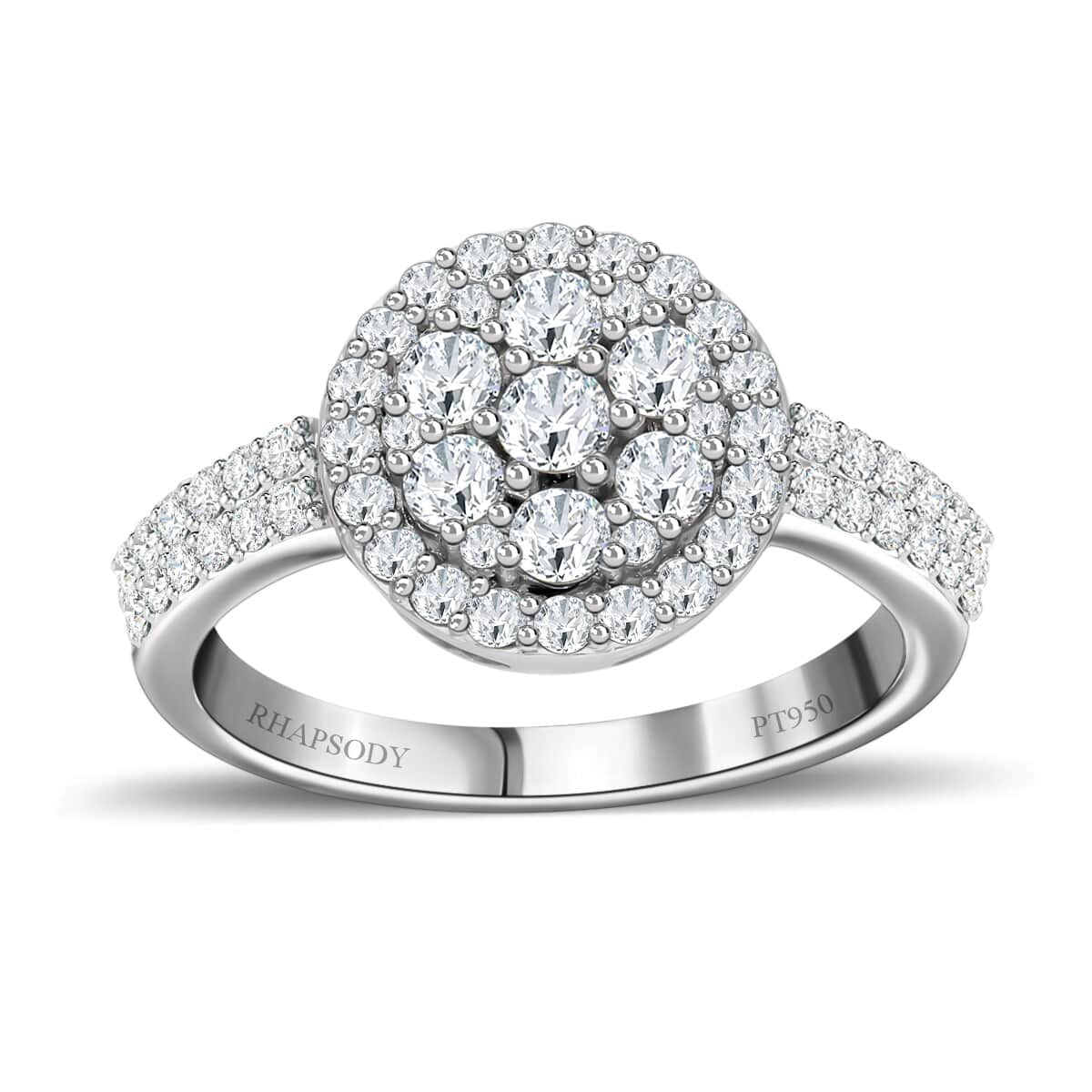 Rhapsody 950 Platinum IGI Certified Diamond Ring (Size 7.0) 5.75 Grams 1.00 ctw image number 0