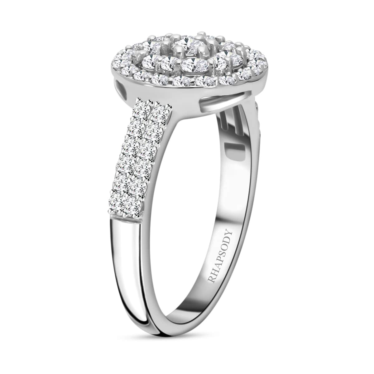 Rhapsody 950 Platinum IGI Certified Diamond Ring (Size 8.0) 5.75 Grams 1.00 ctw image number 3