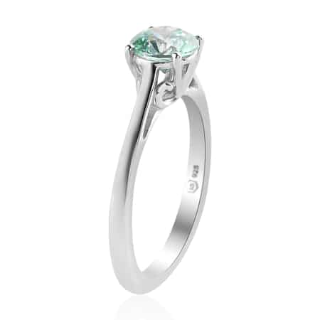 Lustro Stella Made with Finest Fancy Light Green CZ Solitaire Ring in Platinum Over Sterling Silver (Size 7.0) 1.75 ctw image number 3