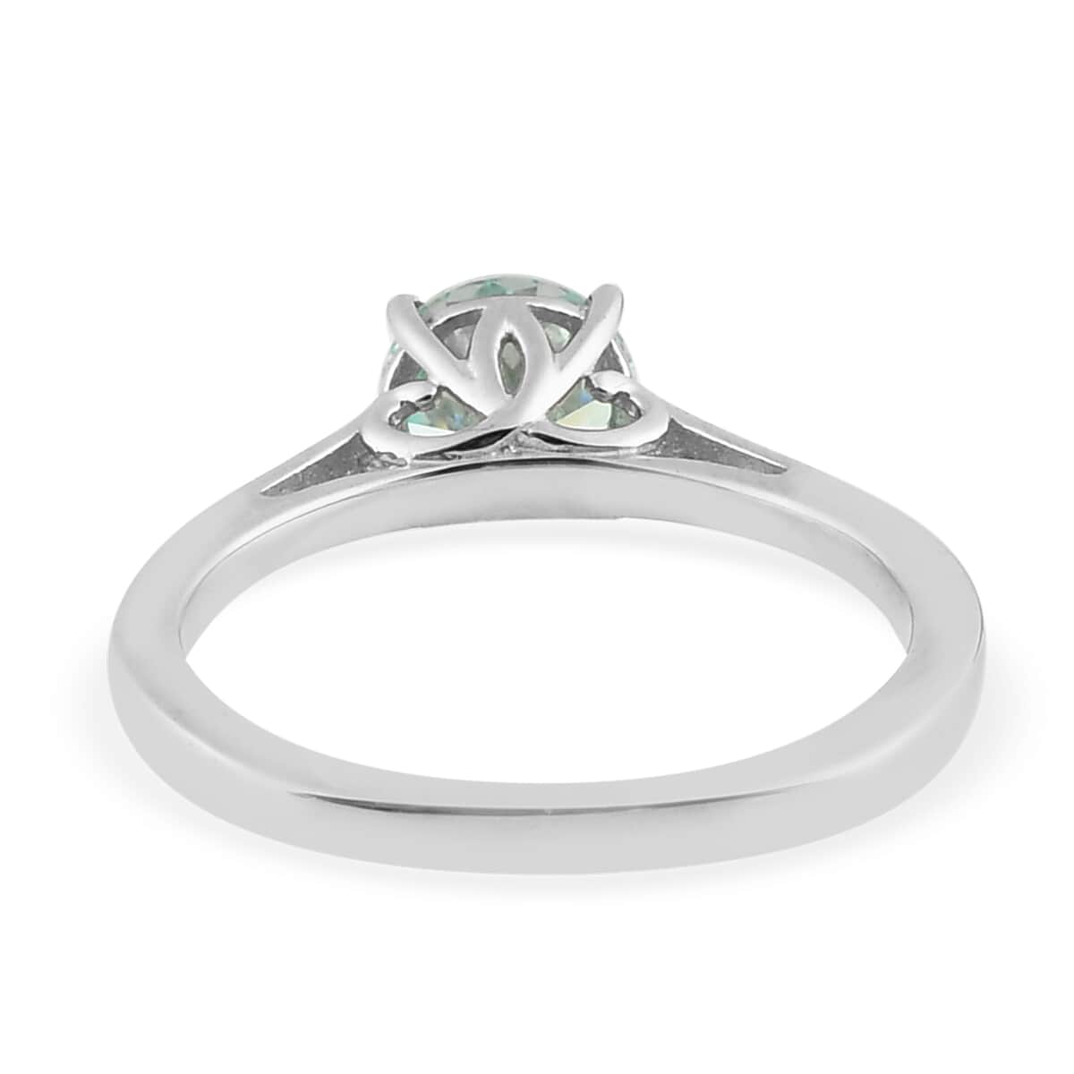 Lustro Stella Made with Finest Fancy Light Green CZ Solitaire Ring in Platinum Over Sterling Silver (Size 7.0) 1.75 ctw image number 4