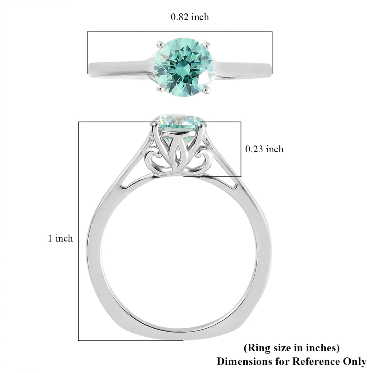Lustro Stella Made with Finest Fancy Light Green CZ Solitaire Ring in Platinum Over Sterling Silver (Size 7.0) 1.75 ctw image number 5