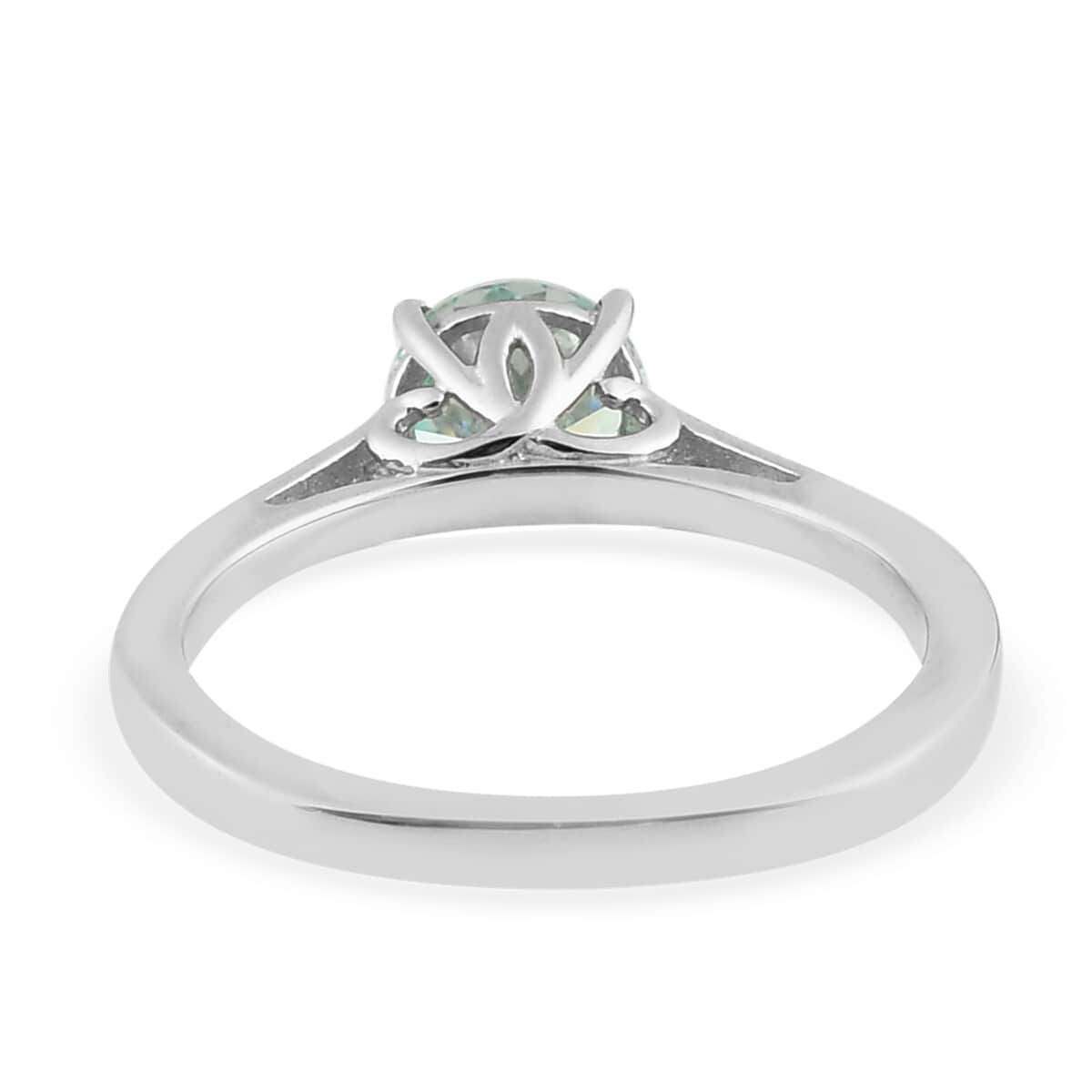 Lustro Stella Made with Finest Fancy Light Green CZ Solitaire Ring in Platinum Over Sterling Silver (Size 8.0) 1.75 ctw image number 4