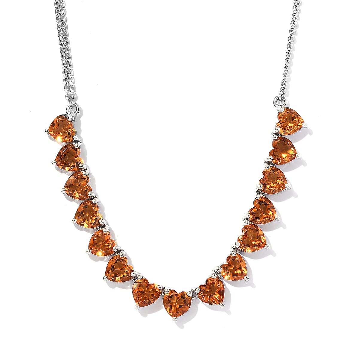 Serra Gaucha Citrine Necklace 18 Inches in Platinum Over Sterling Silver 11.80 Grams 10.75 ctw