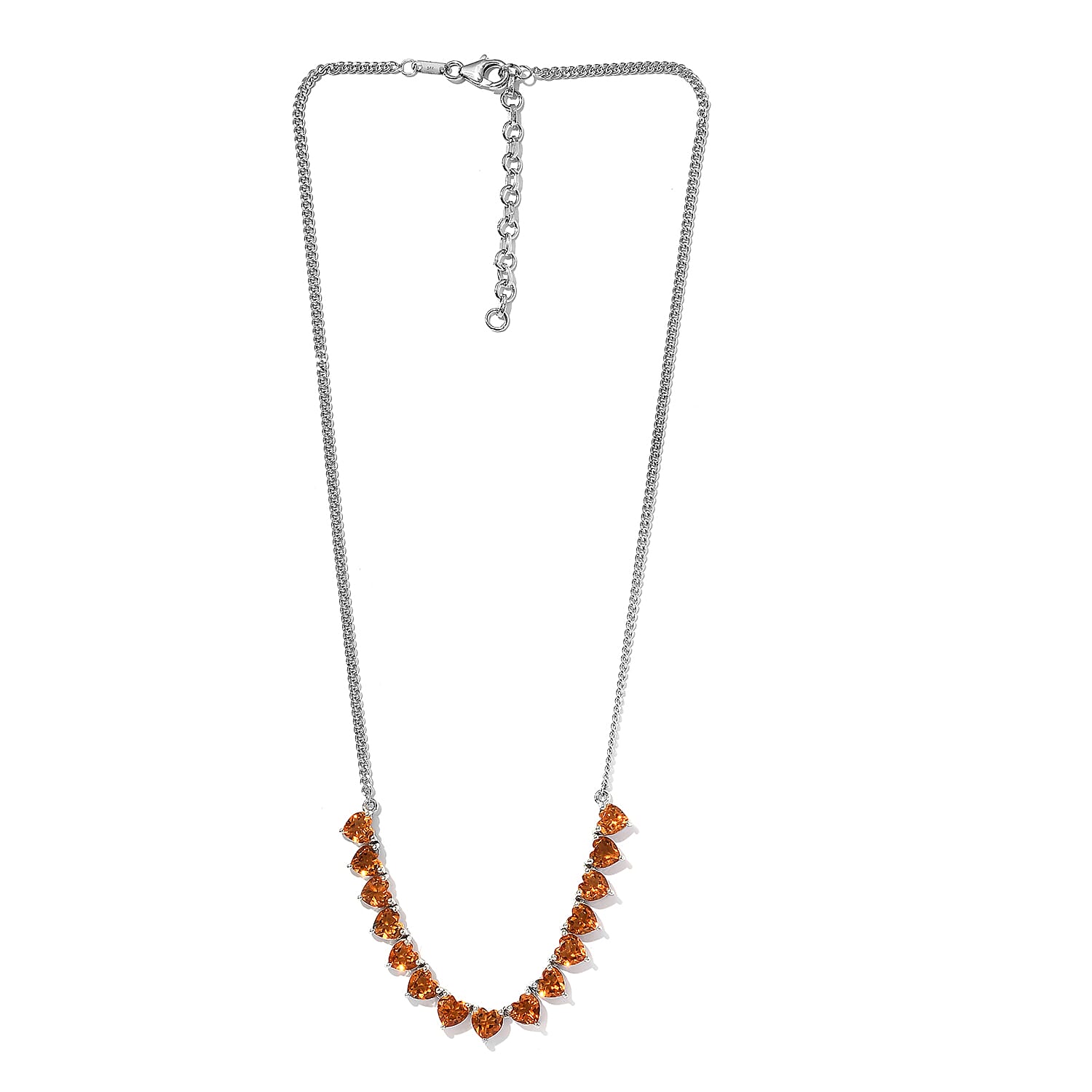 Serra Gaucha Citrine Necklace 18 Inches in Platinum Over Sterling Silver 11.80 Grams 10.75 ctw