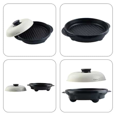 Microwave Frying Pan Skillet, Grill & Crisper Pan with Lid Allows