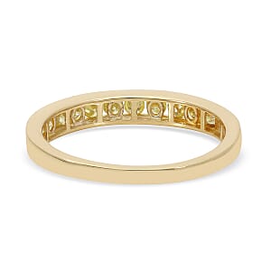 Luxoro 10K Yellow Gold Natural Yellow Diamond (I2) 0.50 ctw Wedding Band Ring, Promise Rings For Women (Size 10.0)