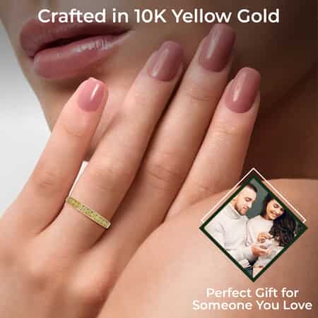 SGL Certified 10K Yellow Gold Natural Yellow Diamond (I2-I3) Wedding Band Ring, Promise Rings For Women (Size 7.0) 0.50 ctw image number 2